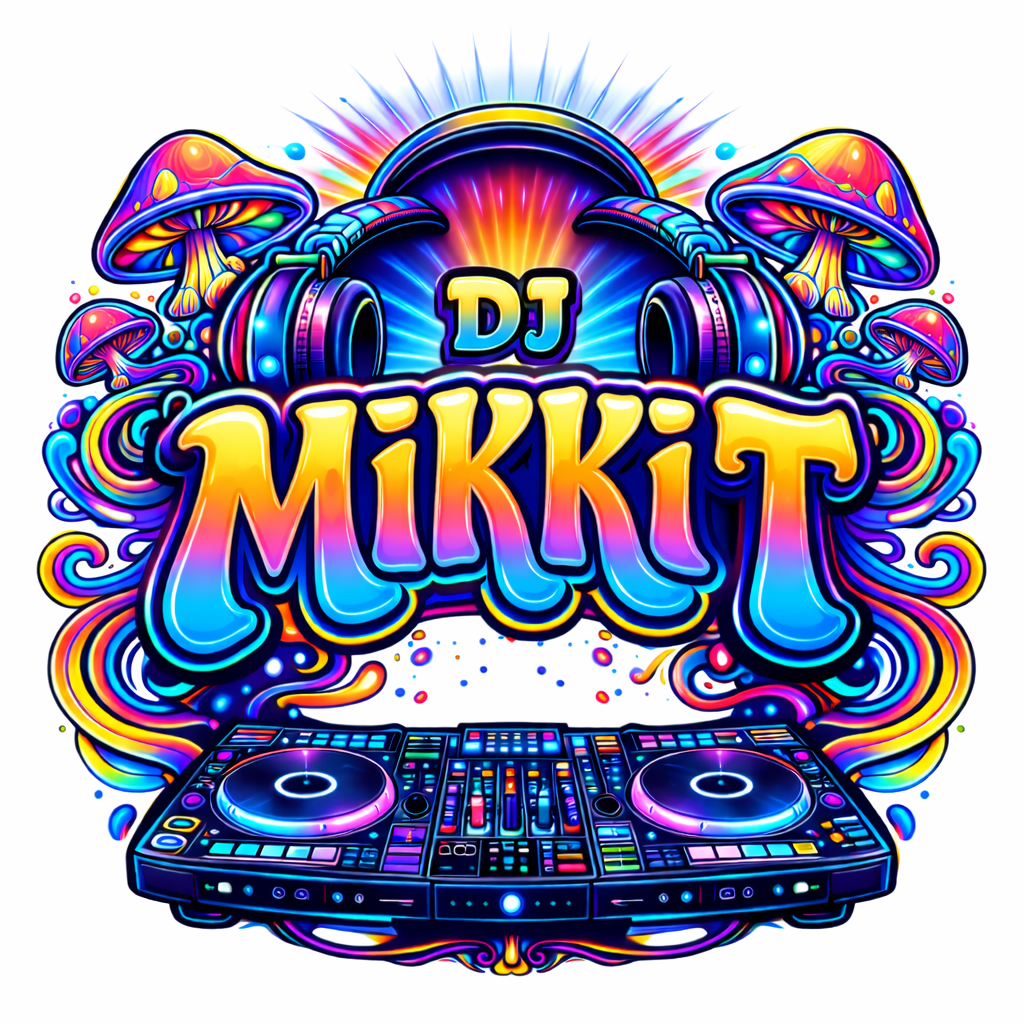 Psychedelic DJ Mikki T logo-wh DJ Mikki Tiamo Logo