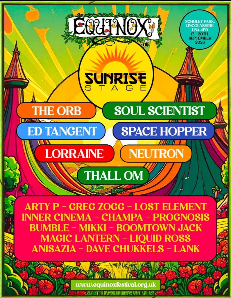 Sunrise stage line up for Equinox Festival 2026
